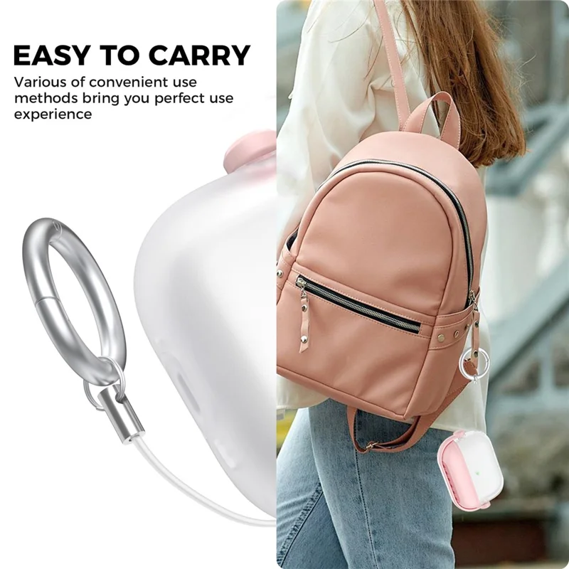 AHASTYLE WG174 For AirPods Pro 3 Silicone Earphone Case Transparent Separable Protective Cover - Pink