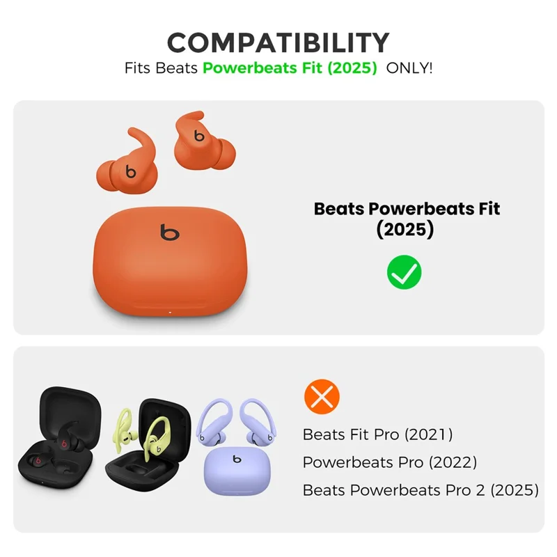 AHASTYLE WG189 For Beats Powerbeats Fit (2025) Silicone Case Integrated Earphone Protective Cover with Carabiner - Black