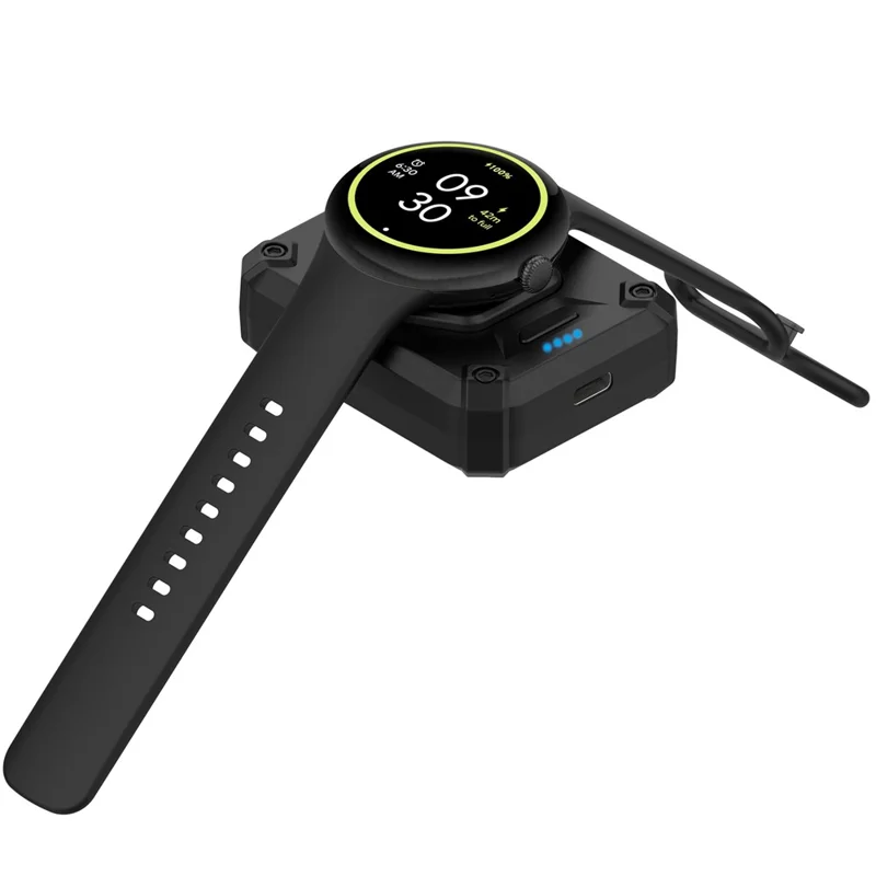 Portable Charging Dock for Google Pixel Watch 3 45mm / 41mm / Pixel Watch 2 / Fitbit Versa 4 / 3 Smart Watch Magnetic Charger - Black