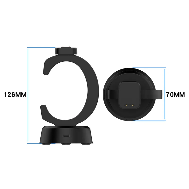 For Xplora X6 Play / X6 Pro Charging Dock Kids Smartwatch C-Shape Charging Stand with Cable - Black