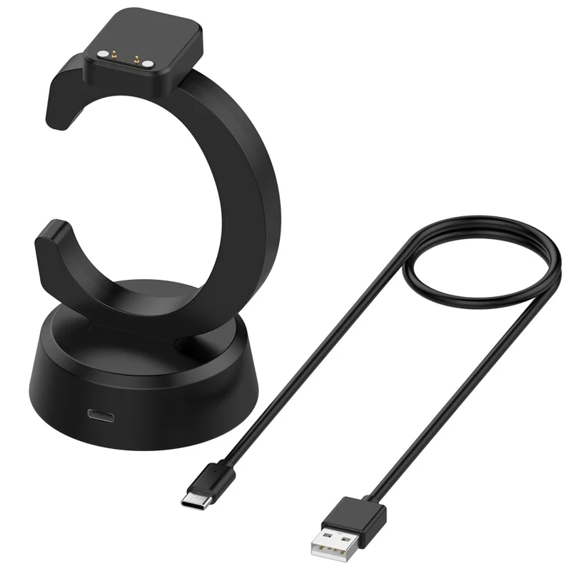 For Cosmo JrTrack 5 / 4 / 3 / 2 / JrTrack / Xplora XG02 Charging Dock Kids Smartwatch C-Shape Charging Stand with Cable - Black
