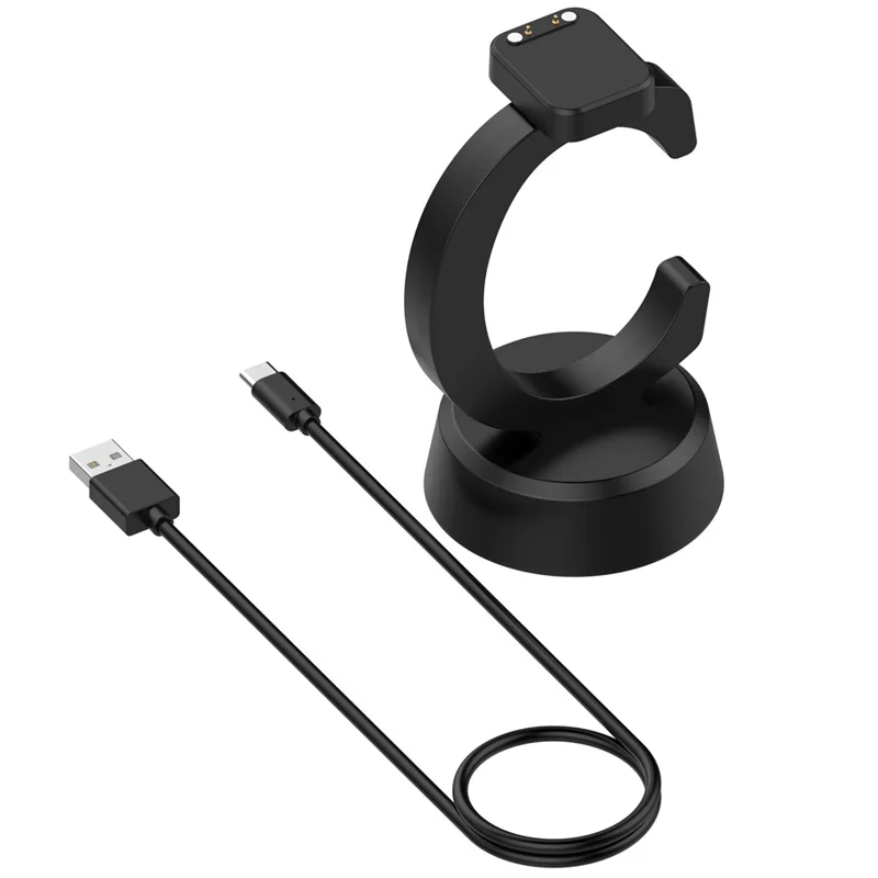 For Cosmo JrTrack 5 / 4 / 3 / 2 / JrTrack / Xplora XG02 Charging Dock Kids Smartwatch C-Shape Charging Stand with Cable - Black