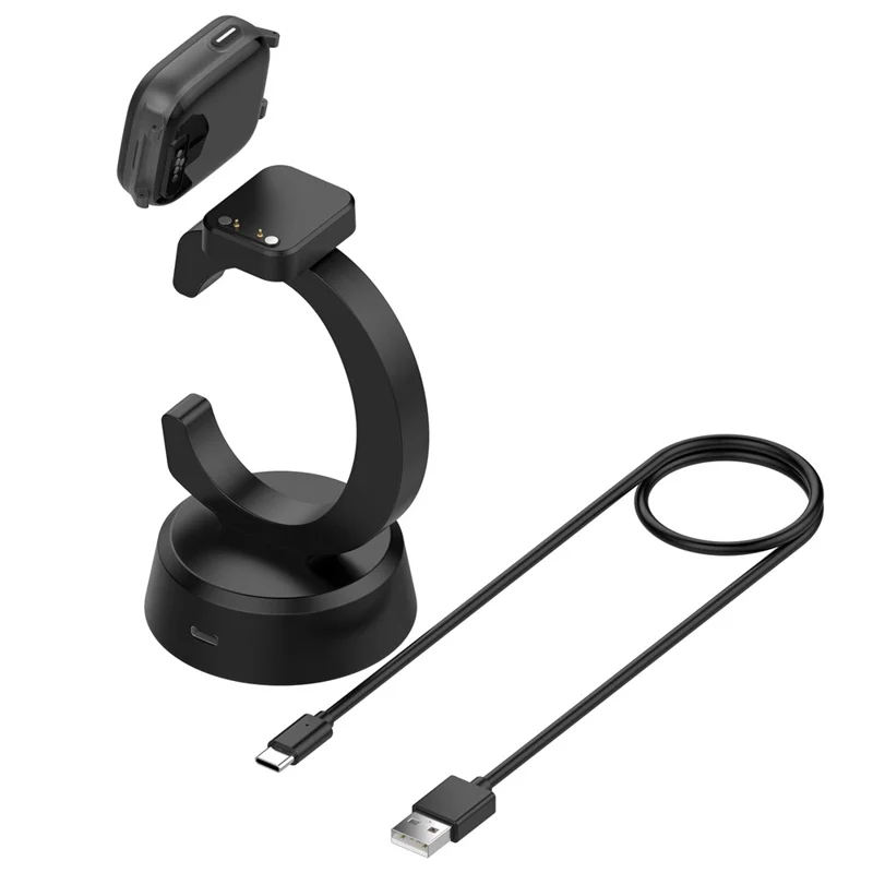 For Cosmo JrTrack 5 / 4 / 3 / 2 / JrTrack / Xplora XG02 Charging Dock Kids Smartwatch C-Shape Charging Stand with Cable - Black