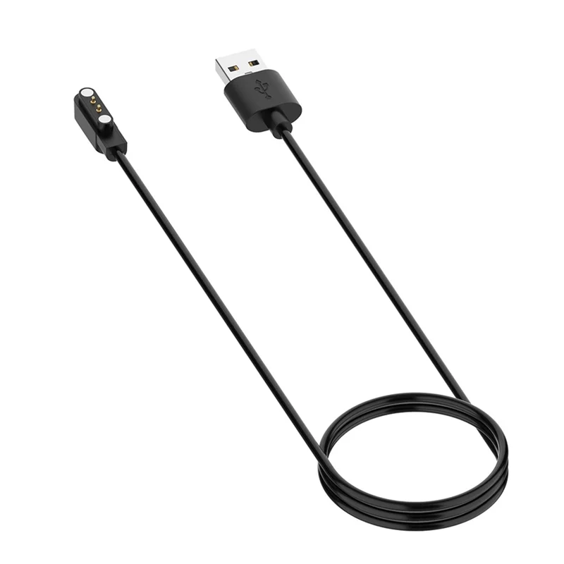 Magnetisches Ladekabel für Realme Watch 5, 1 m, schnuriges Ladekabel mit USB-Anschluss – Schwarz