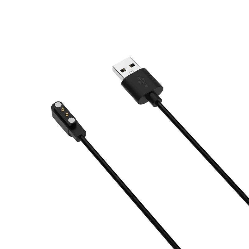 Magnetisches Ladekabel für Realme Watch 5, 1 m, schnuriges Ladekabel mit USB-Anschluss – Schwarz