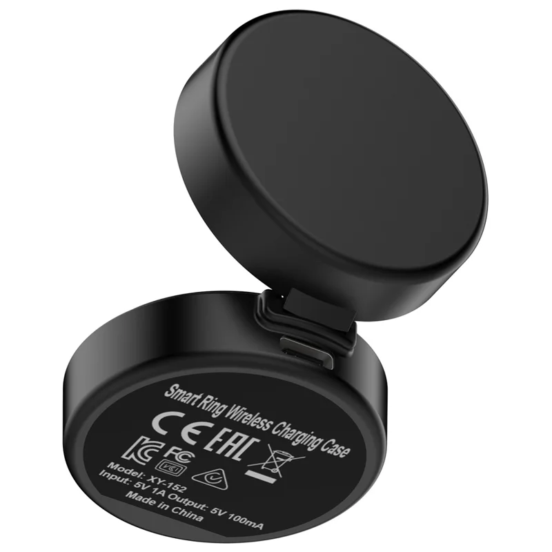 Funda de carga inalámbrica XY-152 para OURA Ring Gen 3, modelo 7, con cable de carga, cargador portátil para anillo inteligente - Negro