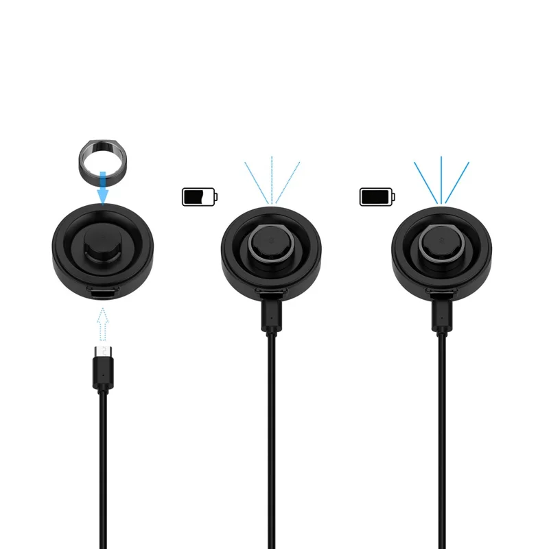 Funda de carga inalámbrica XY-152 para OURA Ring Gen 3, modelo 10, con cable USB, cargador portátil para anillo inteligente - Negro