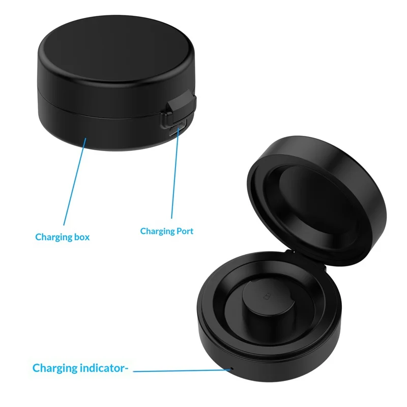 Carcasa de carga inalámbrica XY-152 para OURA Ring Gen 3, modelo 12, con cable de carga, cargador portátil para anillo inteligente - Negro