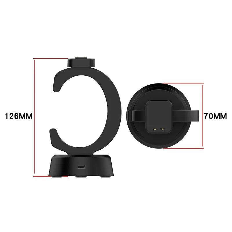 For Xplora X6 Play  /  X6 Pro Charging Dock Kids Smartwatch C-Shape Charging Stand with Cable - Black