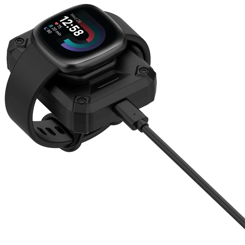 Uhren-Ladestation für Google Pixel Watch 3 45mm 41mm / Watch 2 / Fitbit Versa 4 / 3 Magnetisches Powerbank – Schwarz