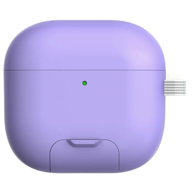 For AirPods 4 Case Foldable Stand TPU PC Magnetic Earbuds Cover with Carabiner - Purple