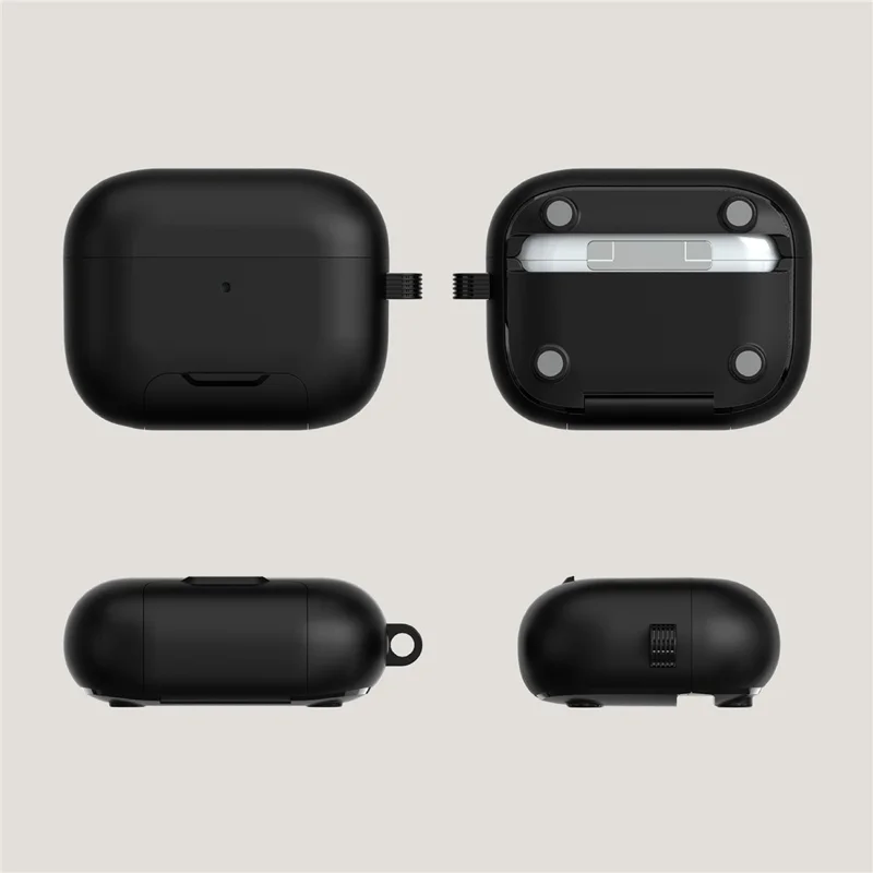 For AirPods Pro 3 Case Foldable Stand TPU PC Magnetic Earbuds Cover with Carabiner - Yellow