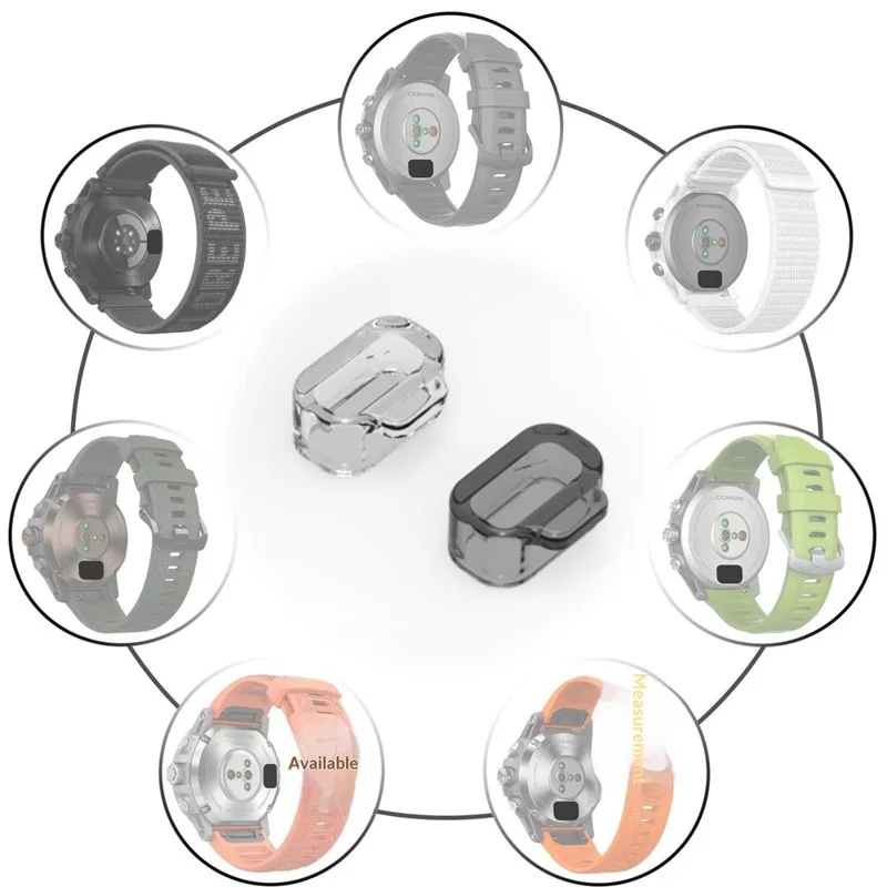 TPU Dust Cover for Coros Apex 2 Pro / Apex Pro / Apex 2 Smart Watch Charging Port Dust Plug - Transparent Black