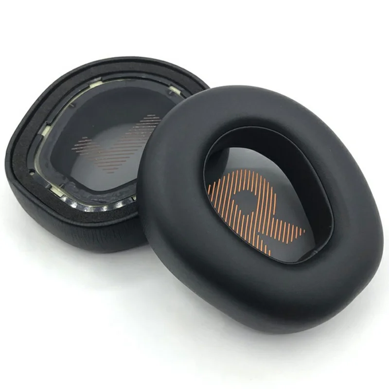 1 Pair For JBL Quantum ONE Headphone Ear Cushions High Protein Leather Memory Foam Replacement Earpads - Black