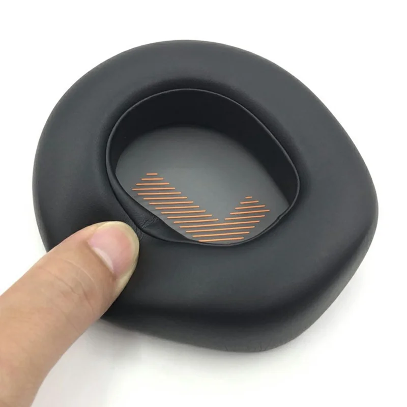 1 Pair For JBL Quantum ONE Headphone Ear Cushions High Protein Leather Memory Foam Replacement Earpads - Black