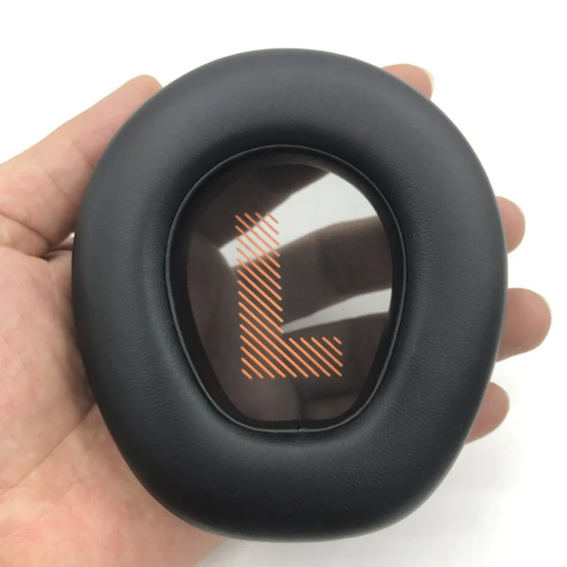 1 Pair For JBL Quantum ONE Headphone Ear Cushions High Protein Leather Memory Foam Replacement Earpads - Black