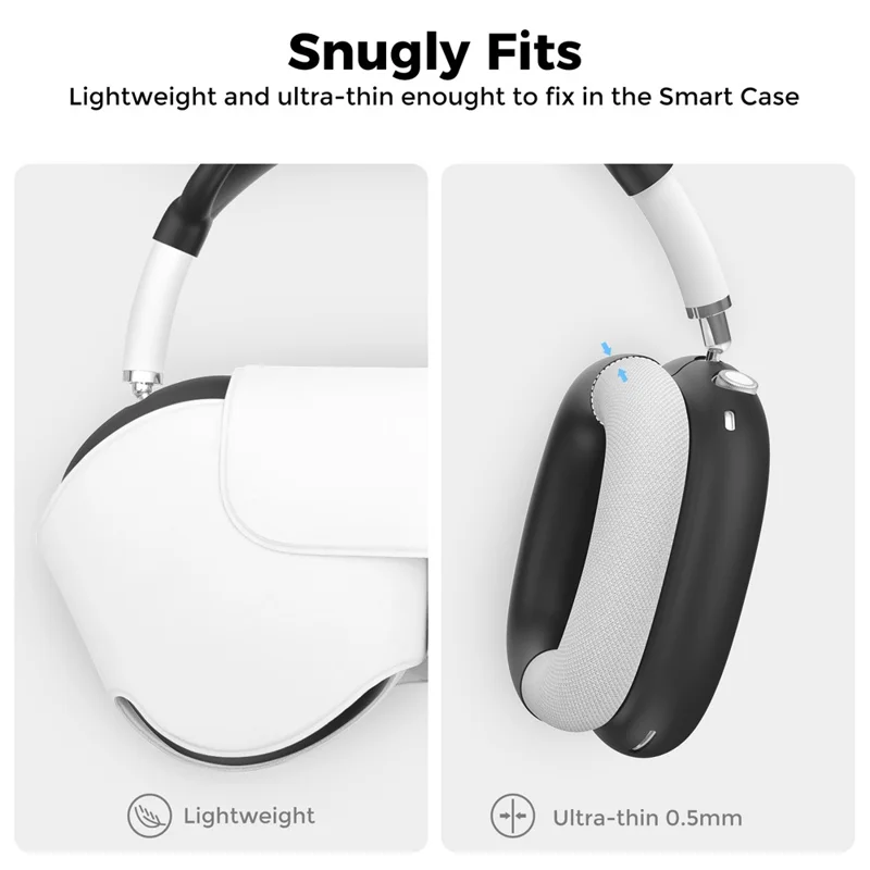 AHASTYLE WG135 For AirPods Max 4 in 1 Silicone Case Set Headband Pad Headband Cover Earpad Covers Ear Cups Covers - Black