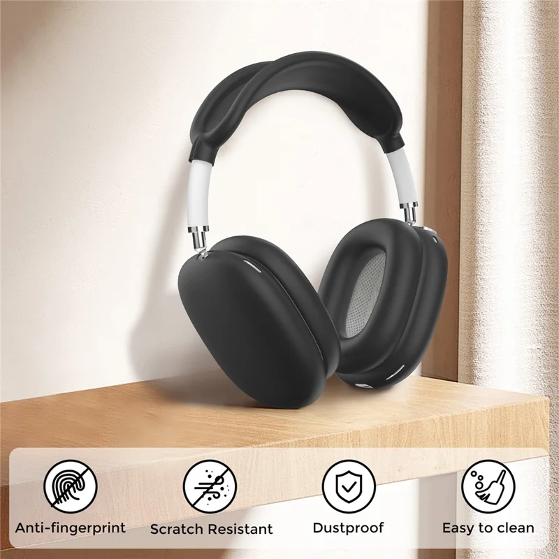 AHASTYLE WG135 For AirPods Max 4 in 1 Silicone Case Set Headband Pad Headband Cover Earpad Covers Ear Cups Covers - Black