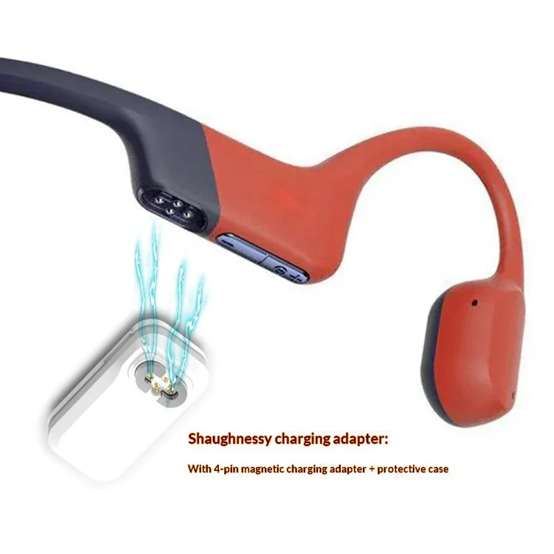 For Shokz Openswim Pro S710 Bone Conduction Headphones Charging Adapter 4-Pin Magnetic Connector with Silicone Case
