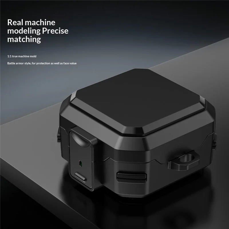 Capa para Samsung Galaxy Buds4 / Buds4 Pro, Capa de Proteção Anti-queda em PC + TPU com Fechadura de Interruptor - Preto