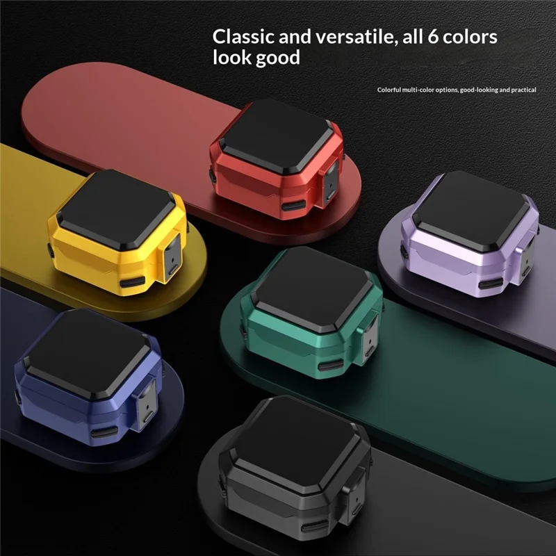 Capa para Samsung Galaxy Buds4 / Buds4 Pro, Capa de Proteção Anti-queda em PC + TPU com Fechadura de Interruptor - Preto