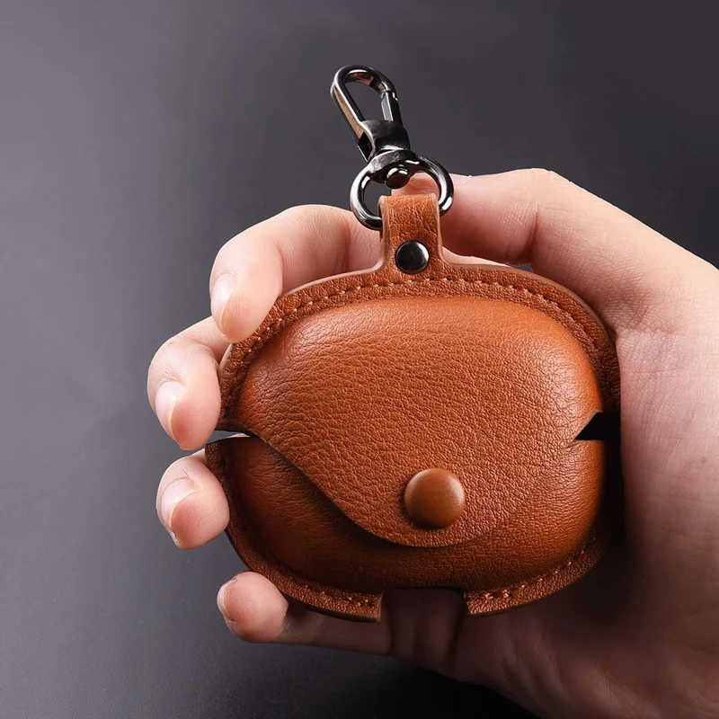 For Xiaomi Redmi Buds 8 Pro Earphone Case Business Leather + PC Protective Cover - Brown