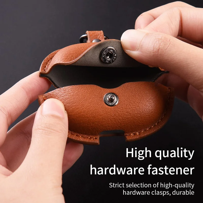 For Xiaomi Redmi Buds 8 Pro Earphone Case Business Leather + PC Protective Cover - Brown