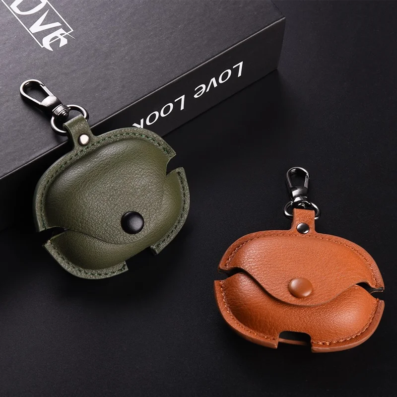 For Xiaomi Redmi Buds 8 Pro Earphone Case Business Leather + PC Protective Cover - Brown