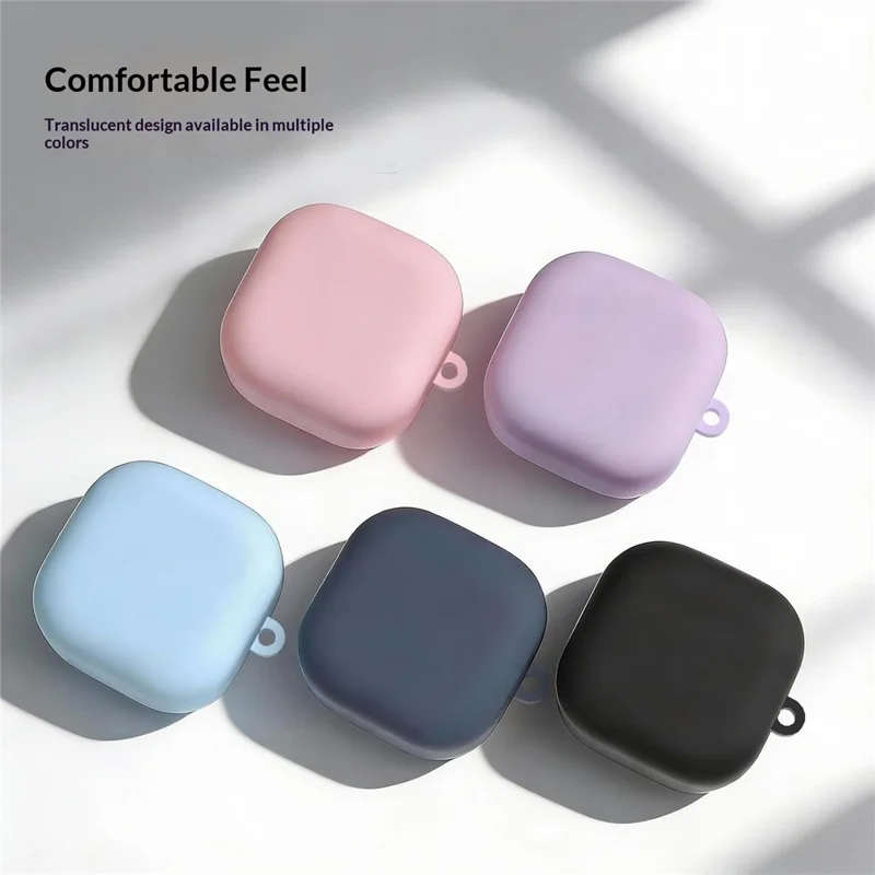 For Samsung Galaxy Buds4 / Buds4 Pro Liquid Silicone Case Earphone Protective Cover with Carabiner - Pink