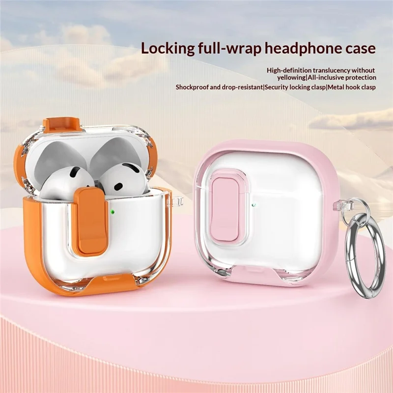 For Apple AirPods Pro 3 Case Phone Stand Holder TPU + PC Earphone Cover with Hanging Buckle - Black