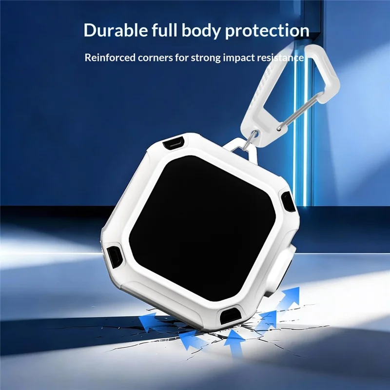 For Samsung Galaxy Buds4 / Buds4 Pro Armor Style Earphone Case with Cleaning Pen / Carabiner TPU PC Rugged Protective Cover - Black