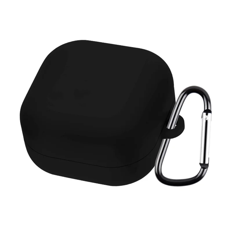 Étui en silicone pour Samsung Galaxy Buds4 / Buds4 Pro, housse de protection antirayures avec mousqueton - Noir