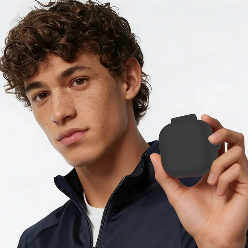Étui en silicone pour Samsung Galaxy Buds4 / Buds4 Pro, housse de protection antirayures avec mousqueton - Noir