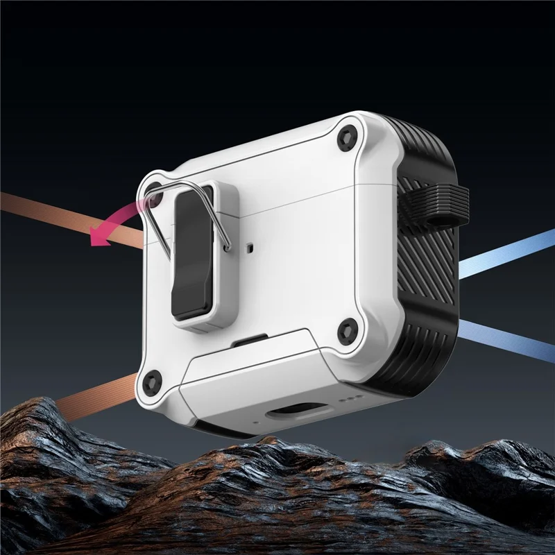 Voor AirPods Pro 3 Oordopjeshoes met Vergrendeling, Telefoonstandaard, Magnetische Automatische Vergrendelingshoes - Wit