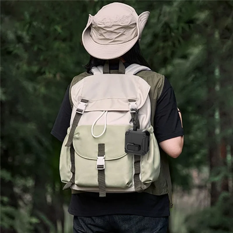 For AirPods 4 Earphone Case with Lock Phone Stand Magnetic Automatic Lock Cover - Silver