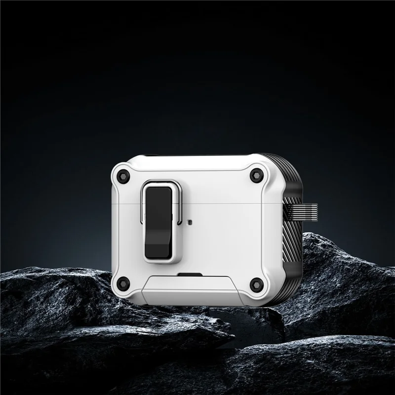 Voor AirPods Pro 2 Oordopjeshoes met Vergrendeling, Telefoonstandaard, Magnetische Automatische Vergrendelingshoes - Wit