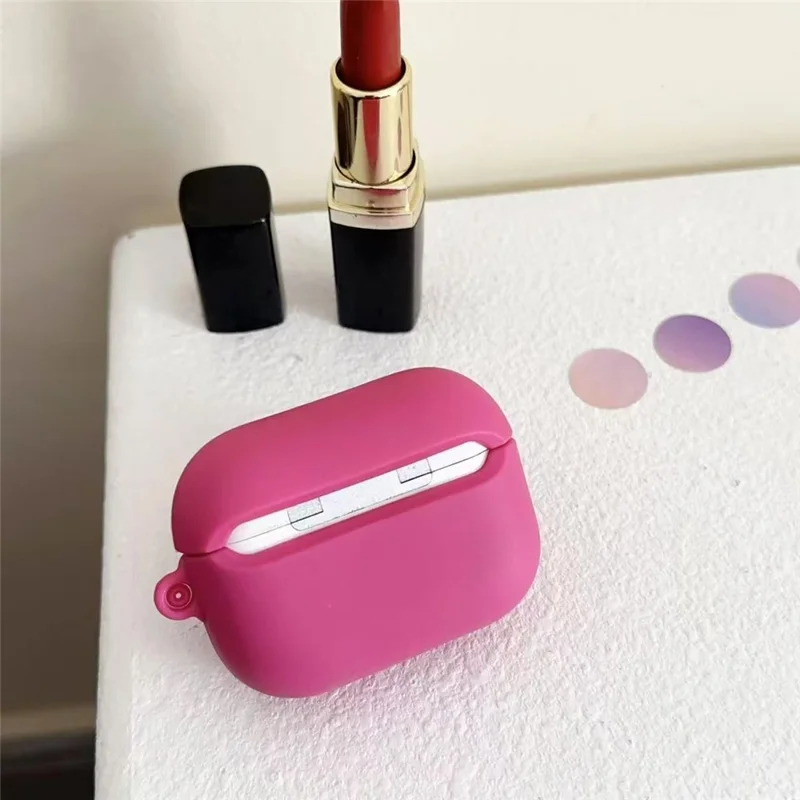 For AirPods 4 Earphone Case Funny Lips Shape PVC Protective Cover Earbuds Case - Rose