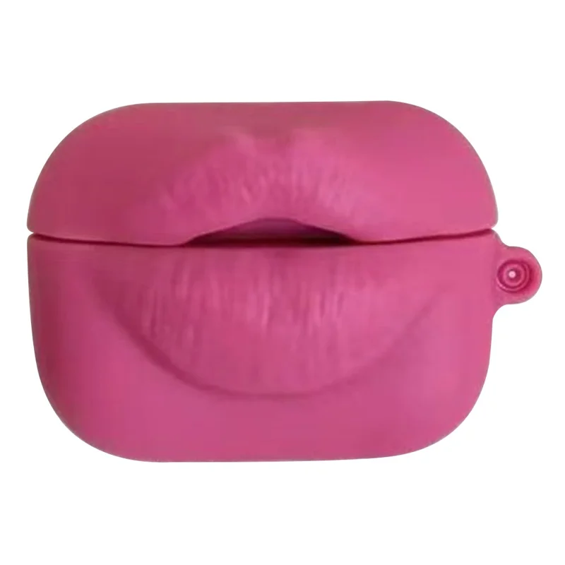 For Samsung Galaxy Buds3  /  Buds3 Pro Earphone Case Funny Lips Shape PVC Protective Cover Earbuds Case - Rose