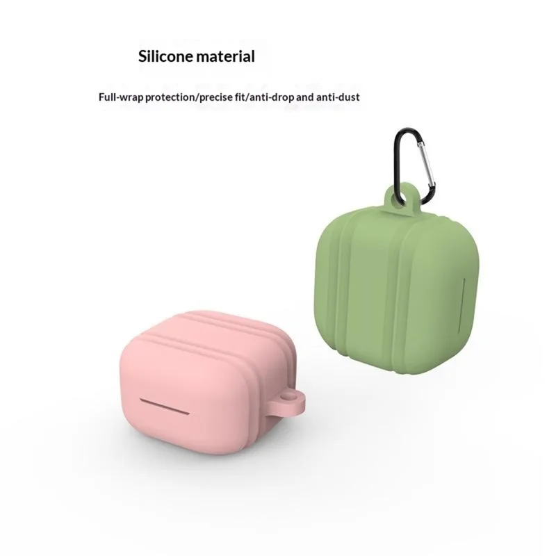 For Samsung Galaxy Buds4 / Buds4 Pro Silicone Case Earphone Protective Cover with Carabiner - Blackish Green