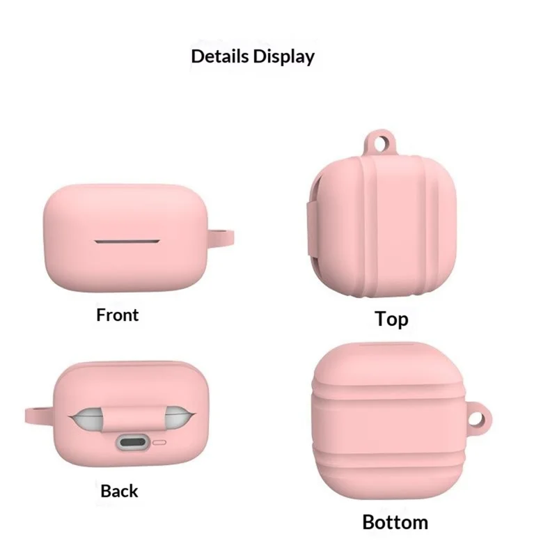 For Samsung Galaxy Buds4 / Buds4 Pro Silicone Case Earphone Protective Cover with Carabiner - Blackish Green