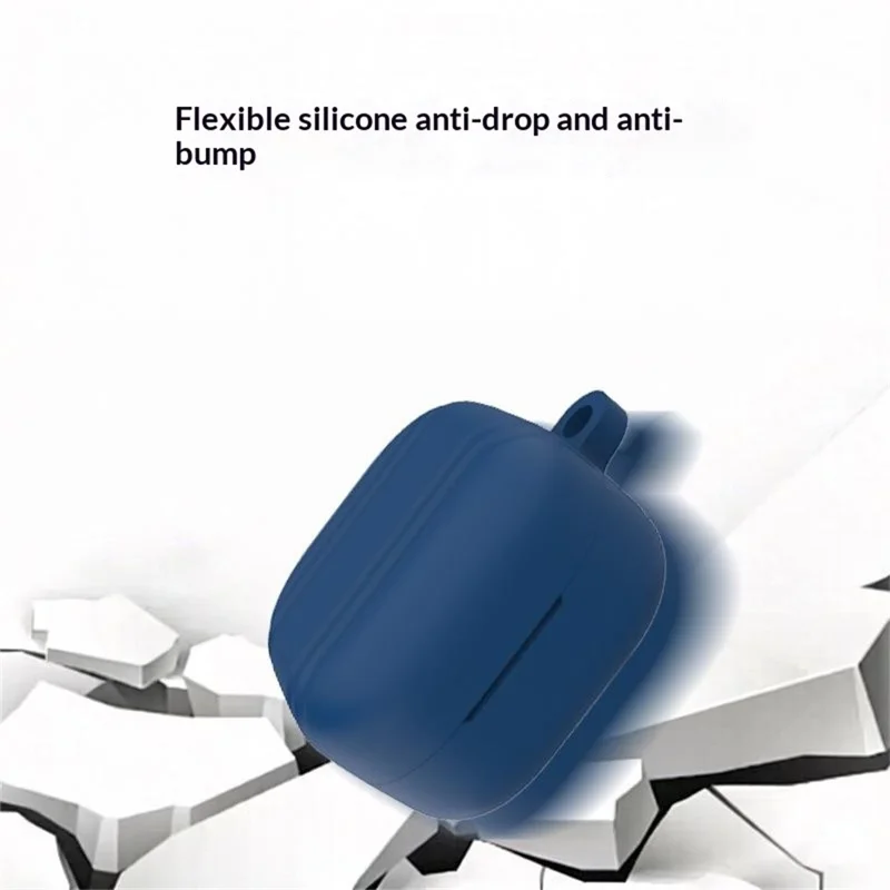 For Samsung Galaxy Buds4 / Buds4 Pro Silicone Case Earphone Protective Cover with Carabiner - Blackish Green