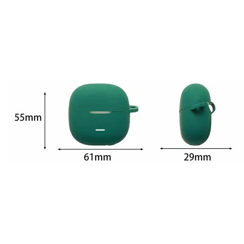 For Xiaomi Redmi Buds 8 Active Silicone Case Wireless Earbuds Protective Cover with Anti-Lost Buckle - Blackish Green