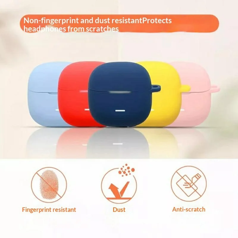 For Xiaomi Redmi Buds 8 Active Silicone Case Wireless Earbuds Protective Cover with Anti-Lost Buckle - Blackish Green
