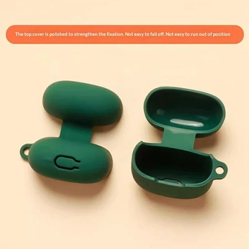 For Xiaomi Redmi Buds 8 Active Silicone Case Wireless Earbuds Protective Cover with Anti-Lost Buckle - Blackish Green