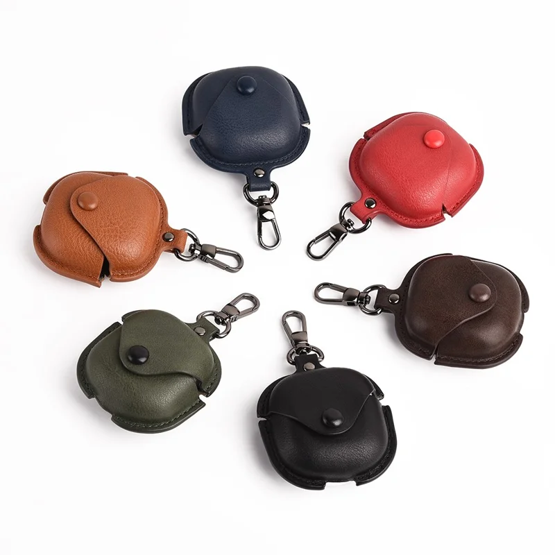 For Samsung Galaxy Buds4 / Buds4 Pro Earphone Case Business Leather + PC Protective Cover - Brown