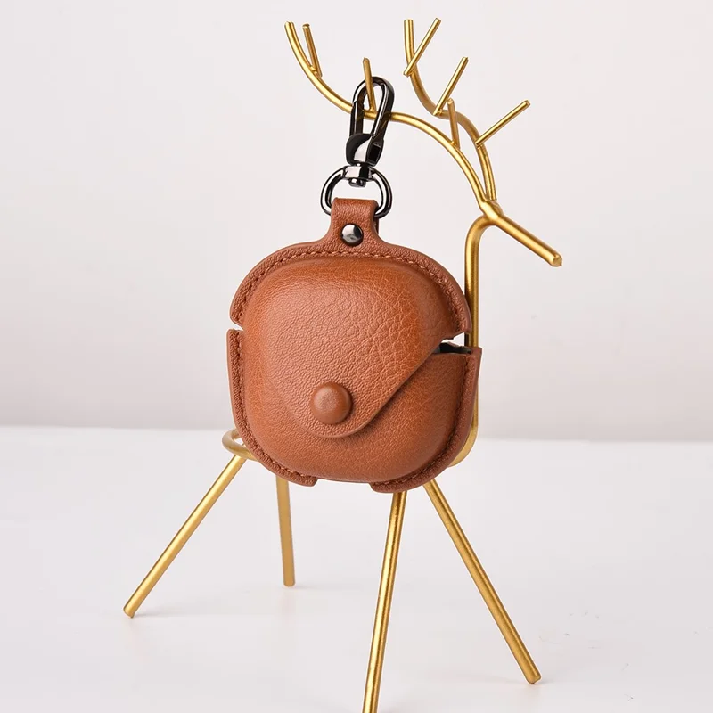 For Samsung Galaxy Buds4 / Buds4 Pro Earphone Case Business Leather + PC Protective Cover - Brown