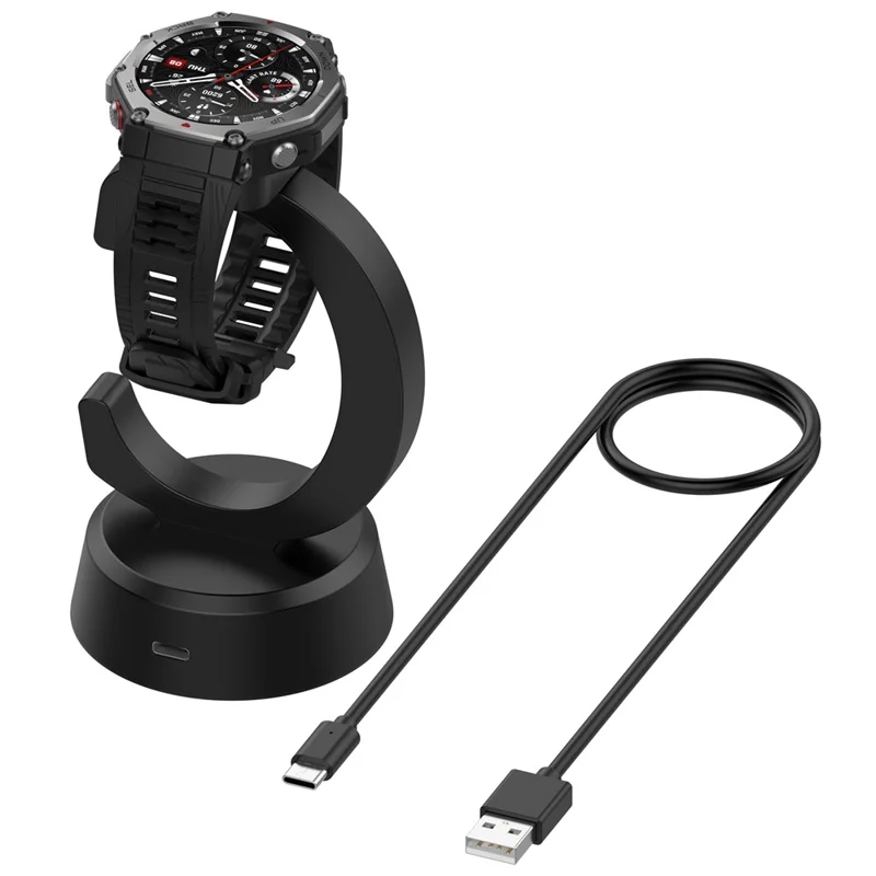 Watch Charger for Huami Amazfit Active 3 Premium / Active Max / T-Rex Ultra 2 Magnetic Charging Dock Cradle - Black