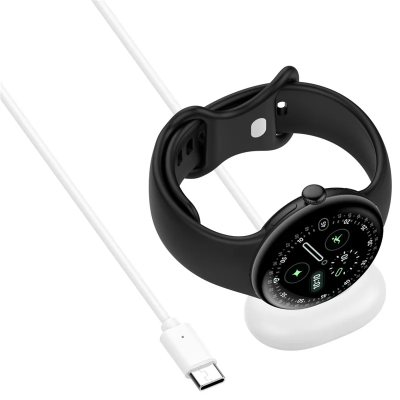 For Google Pixel Watch 4 45mm / 41mm Type-C Magnetic Watch Charger with 1m Charging Cable - White