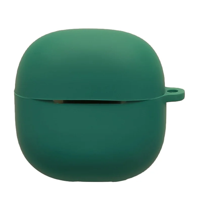 For Xiaomi Redmi Buds 8 Lite Silicone Case Wireless Earbuds Protective Cover with Anti-Lost Buckle - Blackish Green