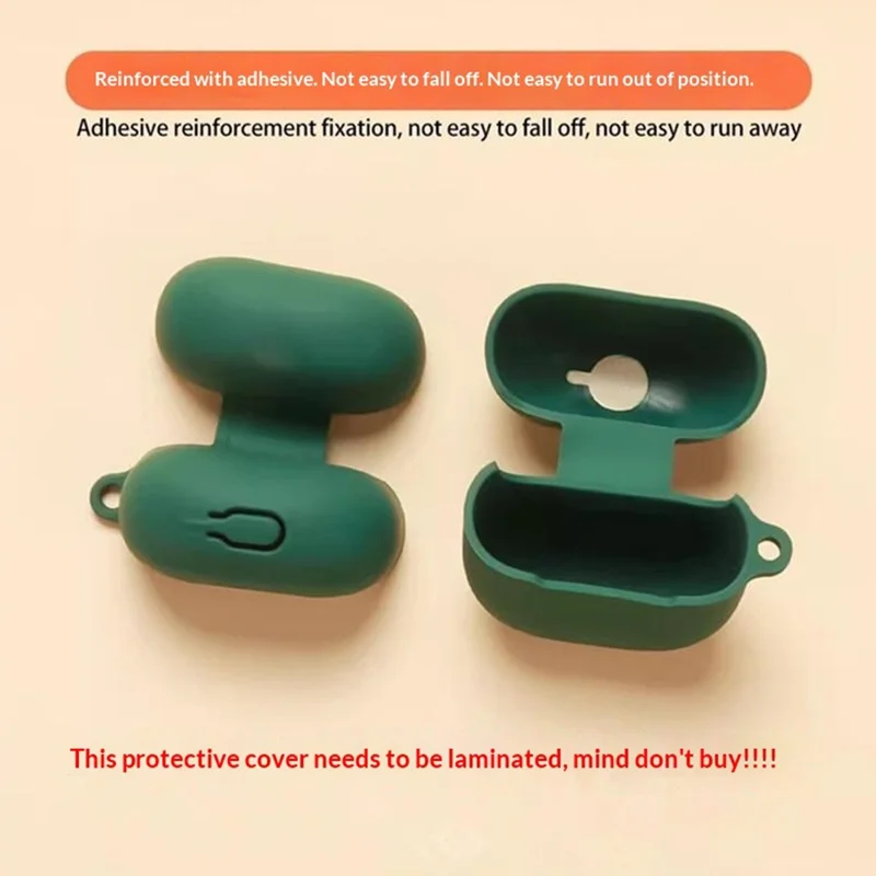For Xiaomi Redmi Buds 8 Lite Silicone Case Wireless Earbuds Protective Cover with Anti-Lost Buckle - Blackish Green